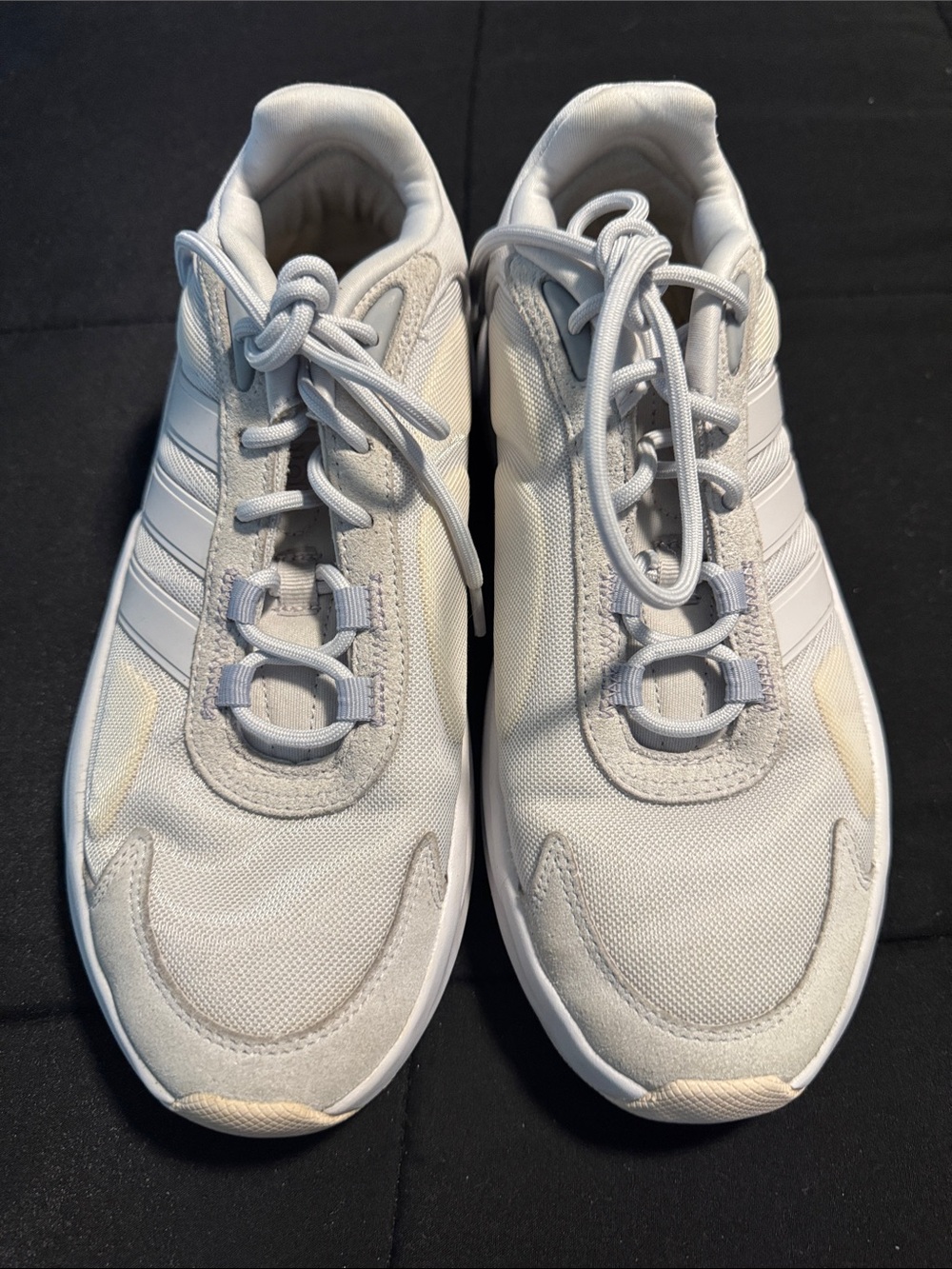 adidas Women's Light Gray White Athletic Sneakers with Subtle Cream Accents